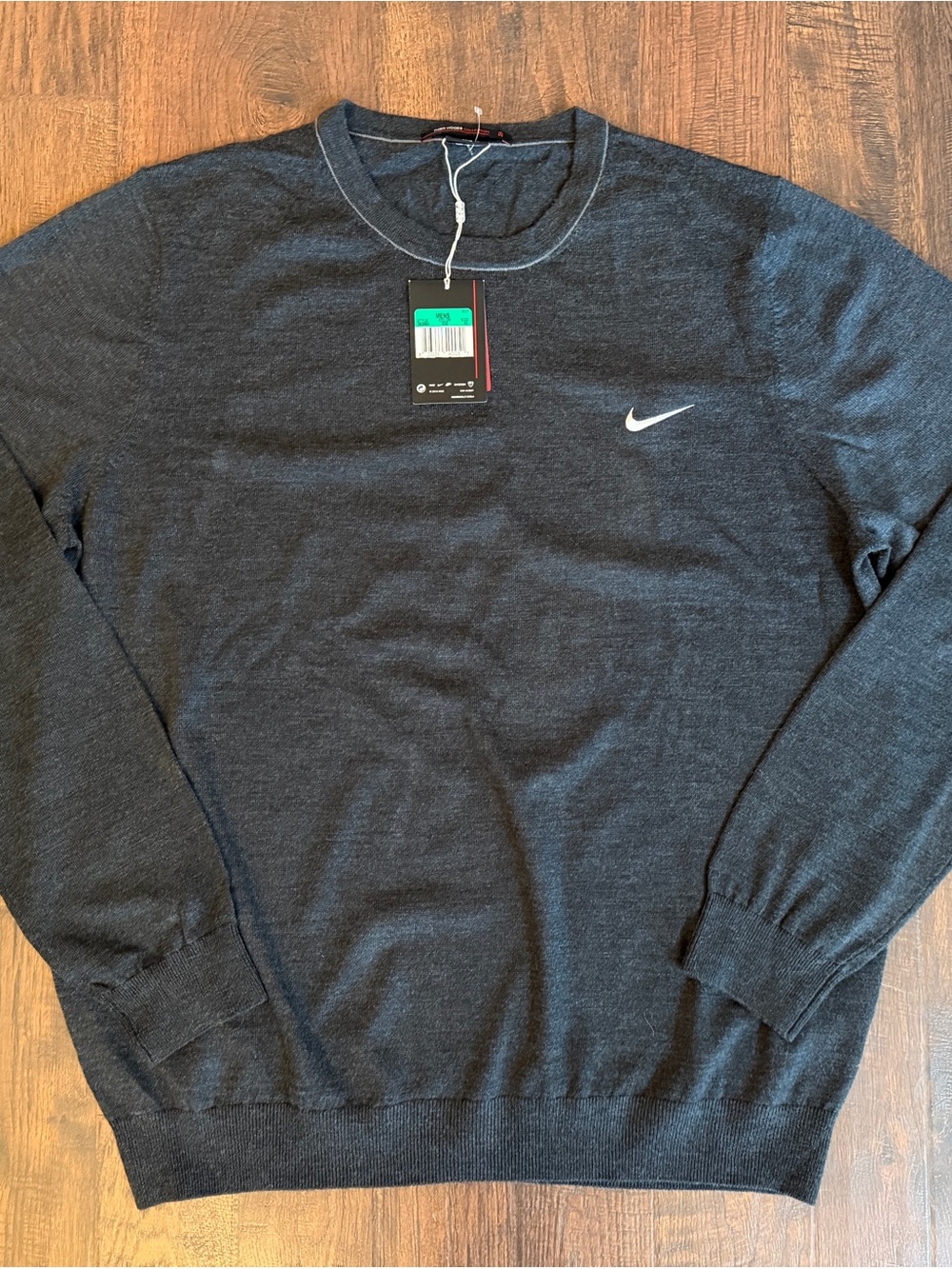 NWT Nike Tiger Woods Collection 100% Wool Golf Sweater Men’s XL Gray